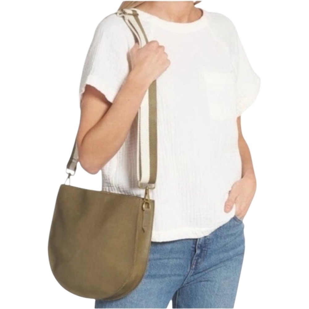 Madewell Transport Saddlebag in Tundra olive green
